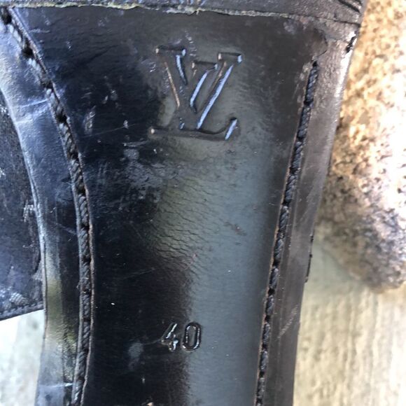 Louis Vuitton satin monogram, braided, sling backs - Picture 8 of 10